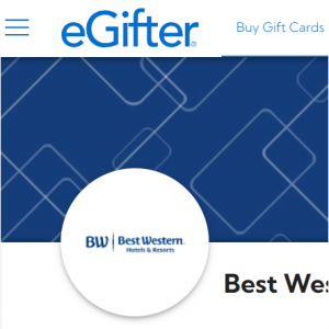 eGifter - Best Western价值$50的礼卡，现价$40 