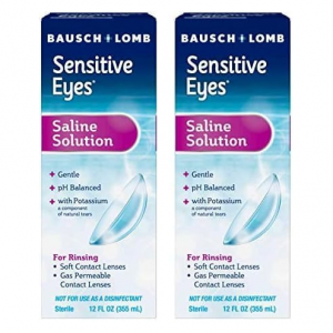 Bausch & Lomb Sensitive Eyes Contact Lens Solution Saline Solution, 12 Fl Oz (Pack of 2) @ Amazon