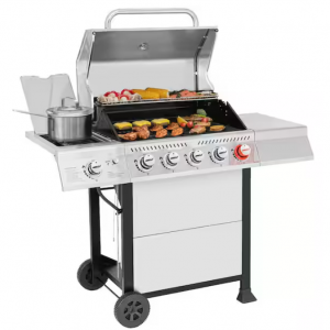 Royal Gourmet 5-Burner Propane Gas Grill in Stainless Steel with Sear Burner and Side Burner