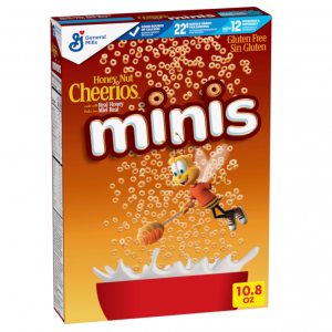 Honey Nut Cheerios Minis Breakfast Cereal, Made with Whole Grains, 10.8 oz @ Amazon