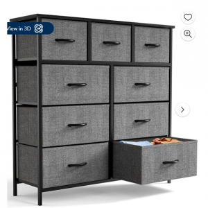 $147 off Fabric Storage Dresser with 9 Drawers @Walmart