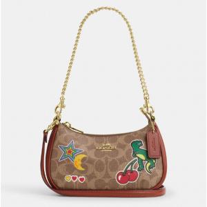 Coach Teri Mini Crossbody Bag In Signature Canvas With Sticker Print