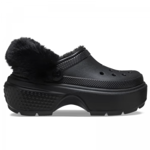 Crocs US官网 Crocs Stomp卡骆驰女士加绒雪屋洞洞鞋6折热卖 黑白两色可选 