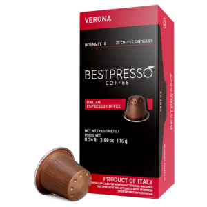 Bestpresso Verona 深度烘焙咖啡胶囊 含咖啡因 芳香 OU 20 粒