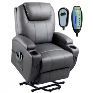 LACOO Gray Leather Power Lift Standard (No Motion) Recliner with Power Lift @ HomeDepot