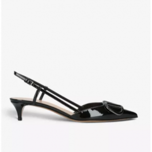 20% Off Valentino Garavani Vlogo 40 Patent-leather Slingback Courts @ Selfridges