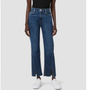 Hudson Jeans Remi High-Rise Straight Ankle Forward Seam Jean w/ Slit Hem 直筒牛仔褲