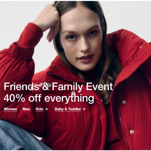 Friends & Family - 40% Off Everything & 50% Off All PJs @ Gap 