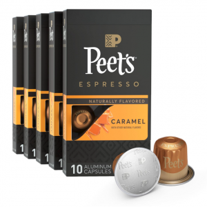 Peet's Coffee, Dark Roast Espresso Capsules, Caramel 50 Count @ Amazon