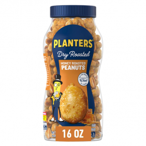 PLANTERS Honey Roasted Peanuts, Sweet and Salty Snacks, Plant-Based Protein, 16 oz Jar @ Amazon