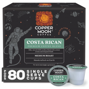 Copper Moon Single Serve Coffee Pods, Medium Roast, Costa Rican Blend, 80 Count @ Amazon