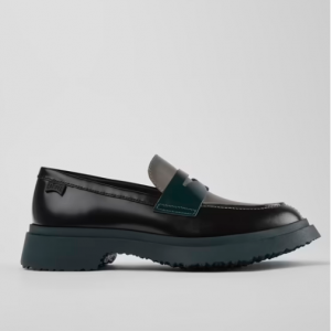 Camper UK - Twins Black and gray leather loafers for women for £170