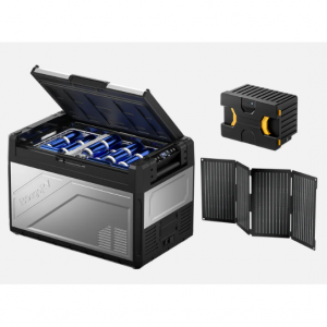 BougeRV Rocky 太阳能电池便携式冰箱套件（41QT 冰箱 + 电池 + 太阳能电池板）