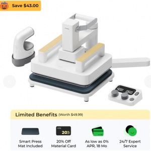 xTool Heat Press Machine for T-shirts, HTV, Sublimation and DTF Transfers