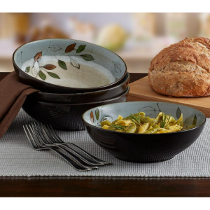 Pfaltzgraff® 树叶图案4 件装独立意大利面碗