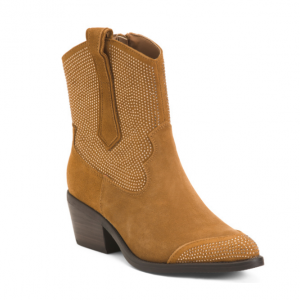 20% Off Poelman Suede Embellished Western Booties @ T.J. Maxx