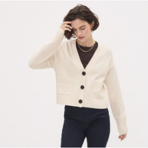 37% Off Cropped Boxy Cardigan with Pockets @ RW&CO