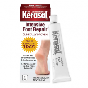 Kerasal Intensive Foot Repair, Skin Healing Ointment for Cracked Heels and Dry Feet, 1 Oz @ Amazon