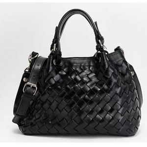 51% Off Patricia Nash Discovery Woven Leather Rometta Satchel with Crossbody Strap @ QVC