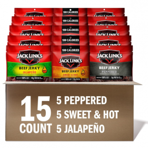 Jack Link's Beef Jerky Bold Variety Pack, 11g-12g of Protein, 1.25 Oz (Pack of 15) @ Amazon