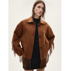 MANGO Fringed 女士羊毛夹克