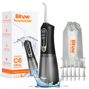 Bitvae C6 Water Flossers for Teeth - 6 Jet Tips, 3 Modes 5 intensities, IPX7 Waterproof @ Amazon