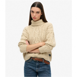 Superdry Cable Knit Polo Neck Jumper