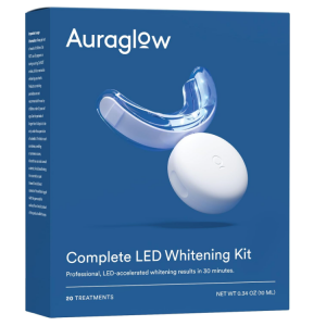 Auraglow Teeth Whitening Kit, LED Accelerator Light, Whiten Teeth Faster @ Amazon