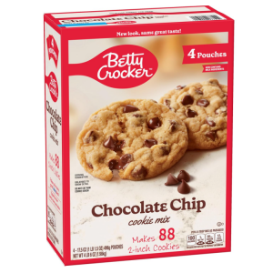 Betty Crocker Chocolate Chip Cookie Mix, 4 Pouches, Makes 88 Cookies, 4 lb. 6 oz @ Amazon