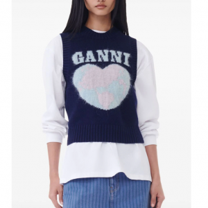 GANNI heart-intarsia 背心