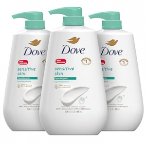 Dove Hypoallergenic Sensitive Skin Body Wash with Pump 30.6 oz, 3 Count @ Amazon