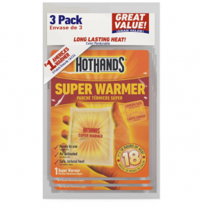 HotHands Body & Hand Super Warmers - Up to 18 Hours of Heat - 3 Individual Warmers @ Amazon