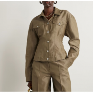 STELLA MCCARTNEY Cotton and linen-blend jacket 翻领夹克