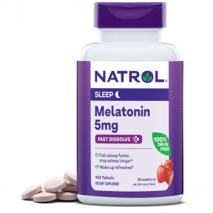 Natrol Fast Dissolve Melatonin 5 mg, 150 Strawberry-Flavored Melatonin Tablets @ Amazon