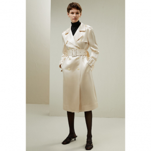 ラペルカラー ダブルブレスト ウエストベル