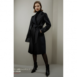 シルクウール混 トレンチコート