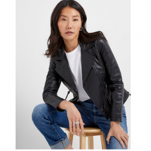 40% Off Mergo Leather Biker Jacket @ Simons CA