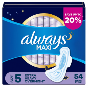 Always Extra-Heavy 夜用超大卫生巾 带弹性护翼 54 片