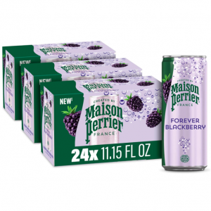 Maison Perrier Forever Blackberry Flavored Sparkling Water, 11.15oz Cans, 8 Count, 3 Pack @ Amazon