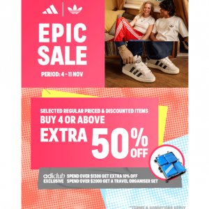 adidas HK Single's Day Sale - Up to Extra 50% Off Selected Regular Priced or Discounted Items