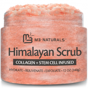 M3 Naturals Himalayan Salt Scrub Collagen and Stem Cell Infused 12oz @ Amazon