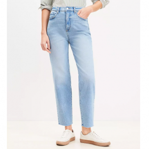 LOFT 高腰直筒牛仔裤