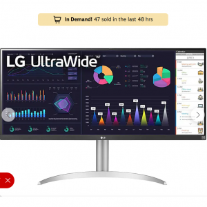 Staples - LG Ultrawide 34" 宽屏FHD IPS 100 Hz LCD 显示屏，5.4折