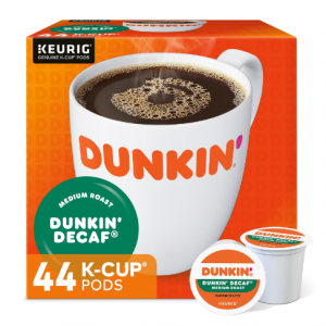 Dunkin' Decaf Coffee Keurig® K-Cup® Pods, Medium Roast, 44/Box @ Quill