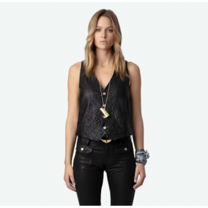 Zadig&Voltaire Emilie Crinkled Leather Vest