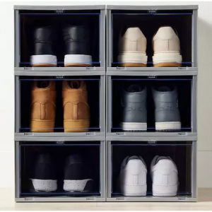The Container Store 超值6件装灰色特大号前开式鞋盒