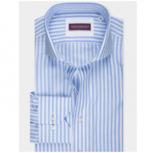 49% Off Menader Stripe Shirt Blue @ Louis Copeland