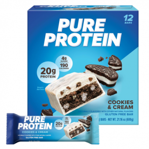 Pure Protein Bars, High Protein, Cookies and Cream, 1.76oz, 12 Pack @ Amazon