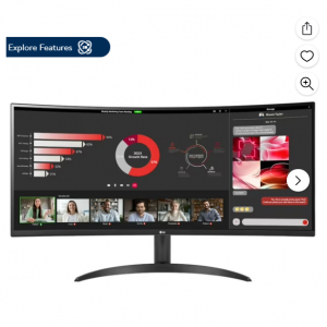 Walmart - LG 34" 曲面Ultrawide™ WQHD (3440 x 1440)显示器，直降$50