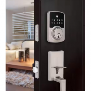 Defiant 方形紧凑型 Hubspace 缎面镍电子单缸锁舌